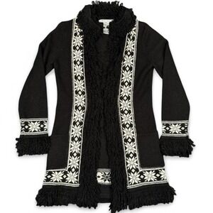 Nine West Fringe Nordic Cardigan Size XS